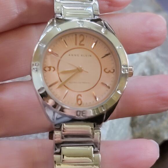 Watches Anne Klein Two-Tone Rose Dial Watch Gold Silver Link Bracelet main image 8